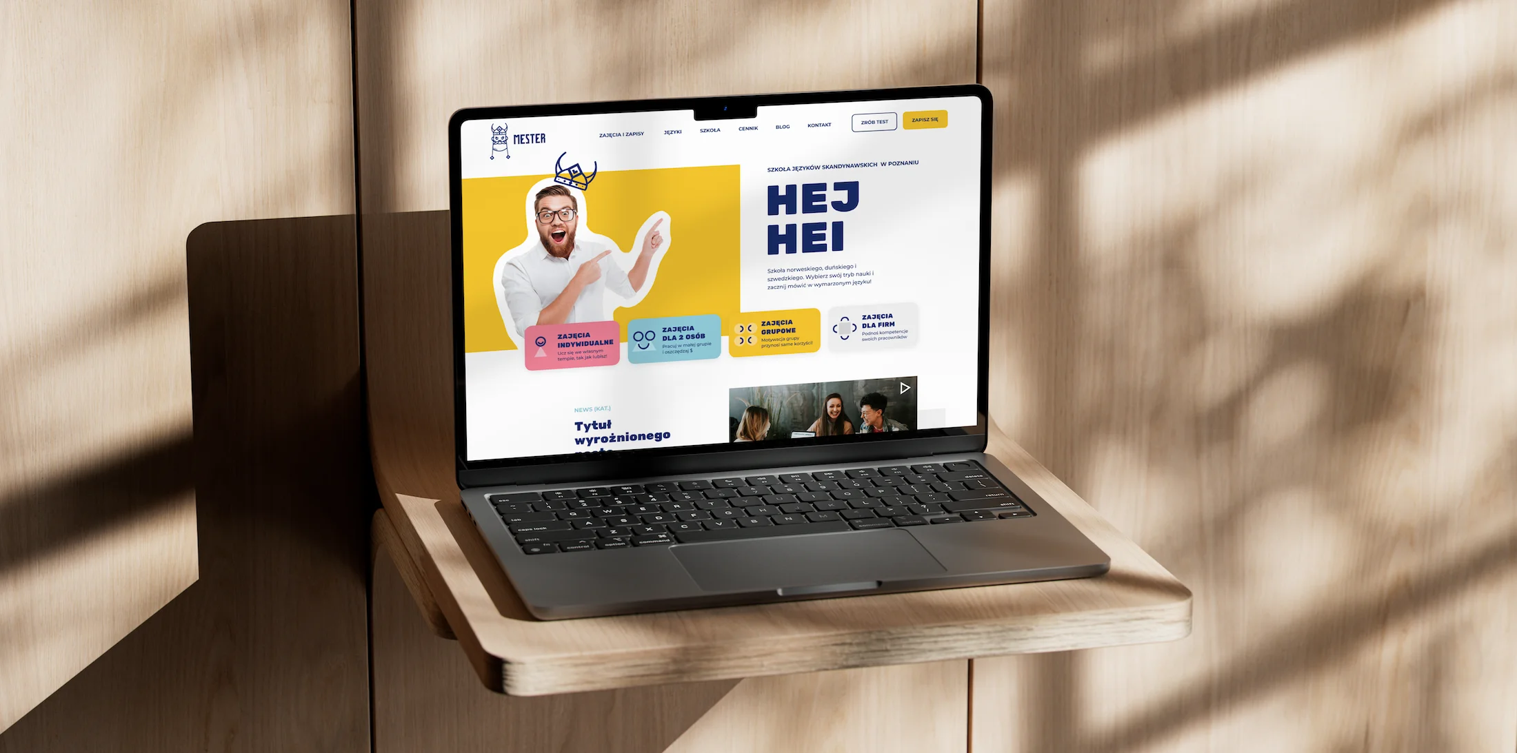 Strona dla szkoły językowej Mester z Poznania