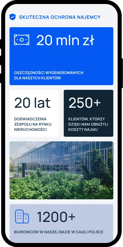 Strona dla doradcy nieruchomości komercyjnych — widok mobilny, dlaczego my